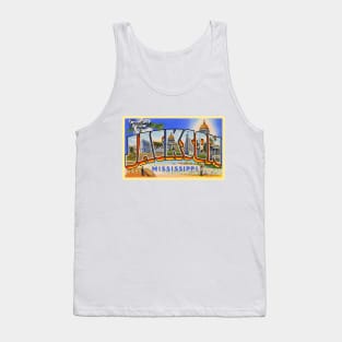 Greetings from Jackson, Mississippi - Vintage Large Letter Postcard Tank Top